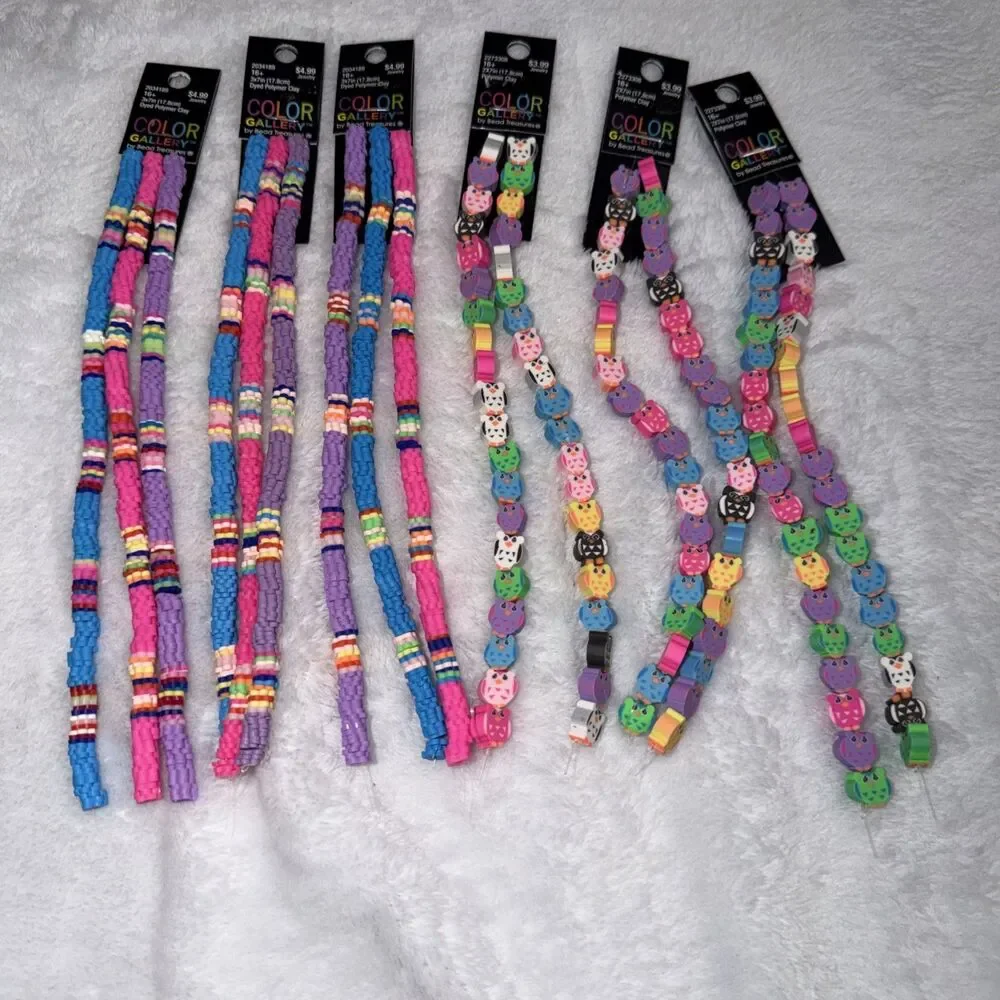 Vinyl Disc Beads 15 full strands of 200+ beads per strand New By Color Gallery
